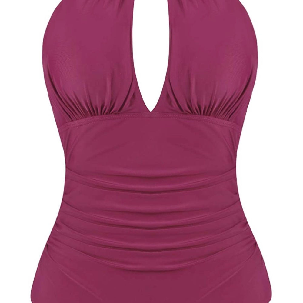 Joyaria Womens Front Ruched One Piece Swimsuit Tummy Control